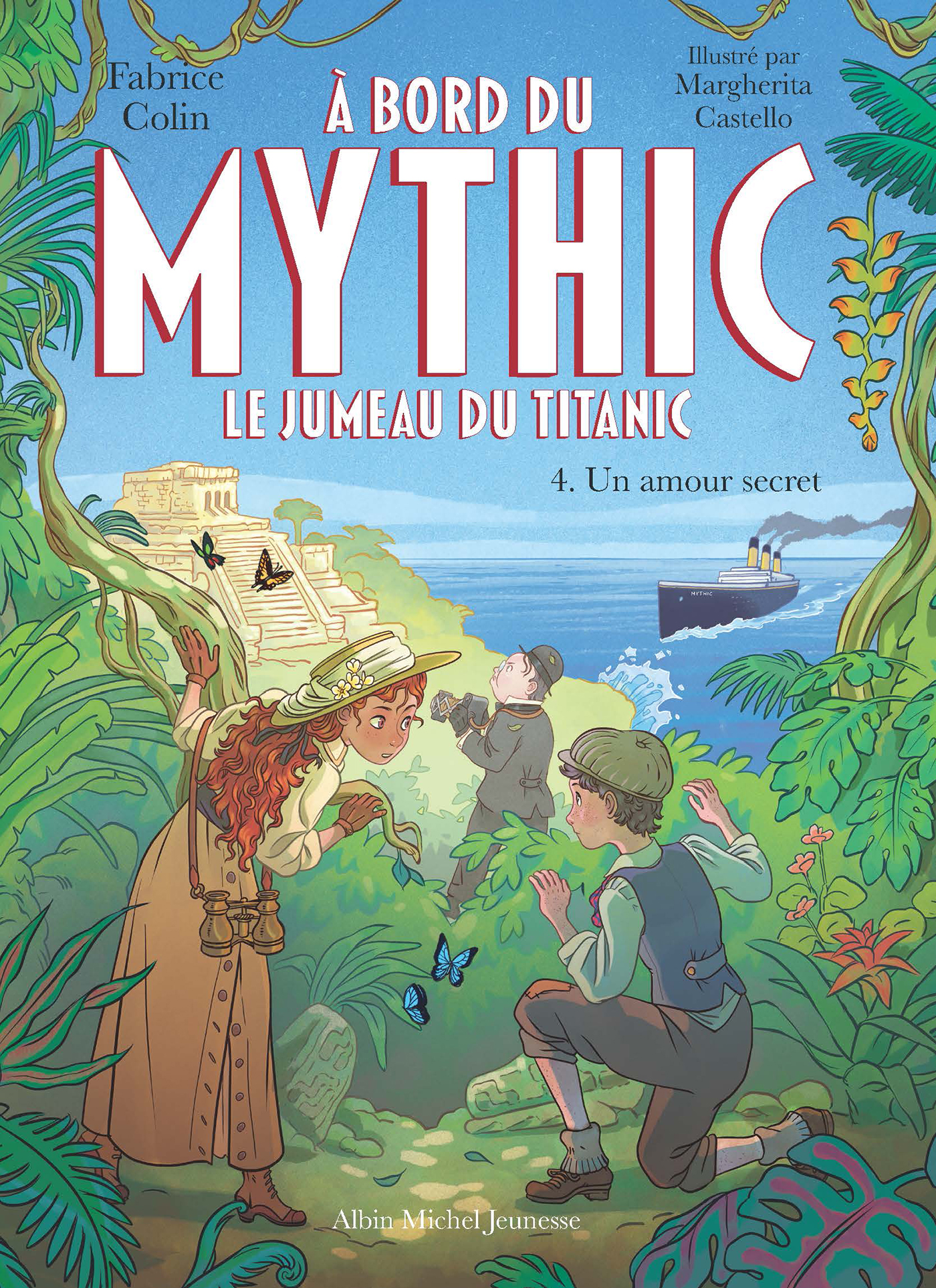 Couverture du livre A bord du Mythic, le jumeau du Titanic - tome 4 - Un amour secret