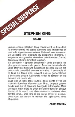 Couverture du livre Cujo